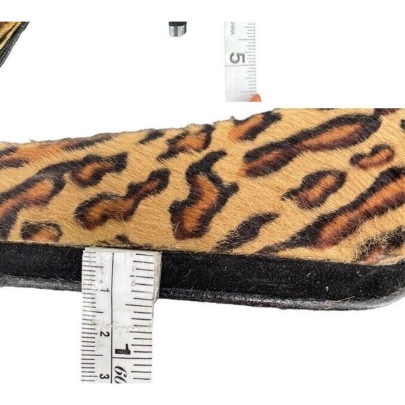 STUART WEITZMAN V Vamp Fur Leopard Platform Heels Vintage Wild Sexy 80s 1980 9.5 - Picture 12 of 12